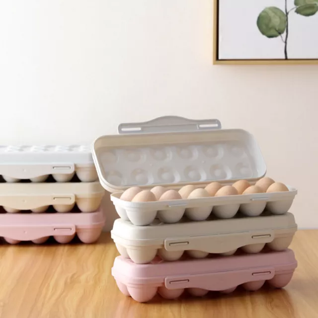 Scatola portaoggetti uova portatile 12/18 griglie frigorifero organizzatore vassoio uova BII