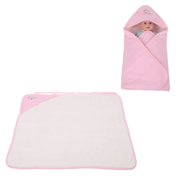 (Pink)Baby Blanket Cute Sleeping Wrap Breathable Soft Cotton Material For