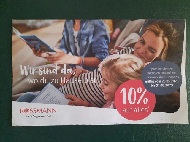 Rossmann 10% buoni coupon 6 pezzi • validi fino al 31.08.2023 Rossmann 10% buoni coupon 6 pezzi • validi fino al 31.08.2023