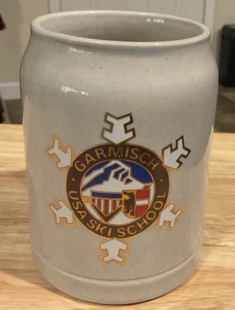 Vintage Garmisch USA Ski School Beer Stein Mug Made In Germany NEW