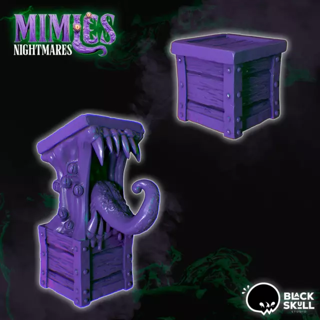 Mimic Holzkiste Miniatur Mimic Wooden Box Figur für RPG wie D&D5e Pathfinder DSA