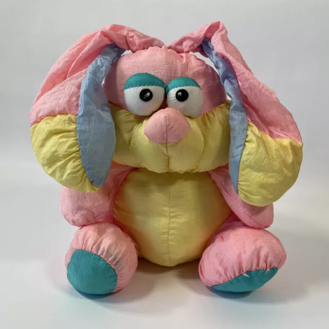 Vintage 1991 Prestige Toy Corp Sleepy Bunny Nylon Stuffed Plush - No Squeaker