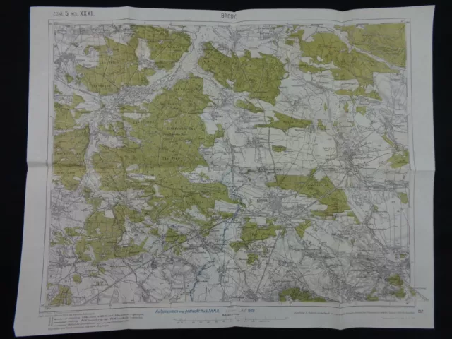 WW1 (1916) German TRENCH MAP from RUSSIAN "BRUSILOV OFFENSIVE" (Eastern Front)