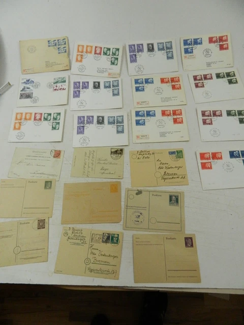 Briefmarken FDC Schweden Ganzsachen Postkarten Deutsches Reich div Lot E-1260