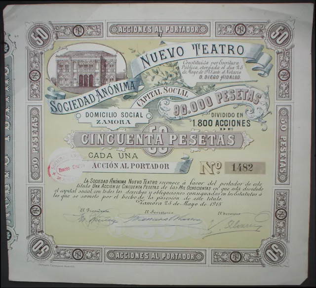 20 x Spanish Stock Certificates uncancelled + coupons 2