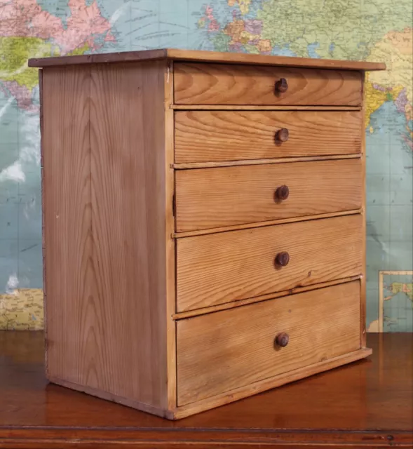 Pine Apprentice Piece Miniature Chest of Drawers Tool Chest Sewing Box