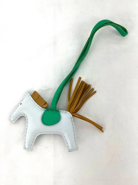 Authentic HERMES RODEO PEGASE PM bag charm Bleu Brume/mint/sesame