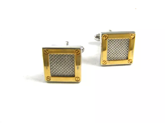 Silvertone & Goldtone Dressy Cufflinks Unmarked 102714