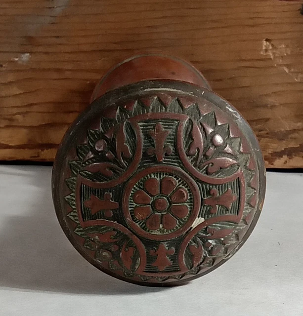 Vintage Antique Ornate Brass Door Knobs 1 Set of 2