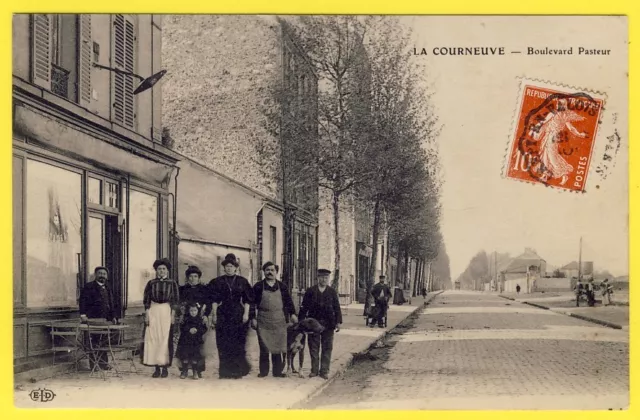 cpa RARE 93 - LA COURNEUVE (Seine St Denis) Bd PASTEUR Restaurant Maison CHARLES