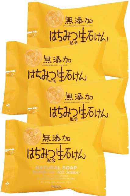 Juego de 4 jabones corporales sólidos Life Sin aditivos miel cruda 80 g