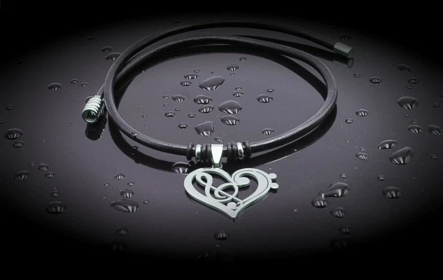 Music Heart Choker Treble Clef and Bass Clef Design