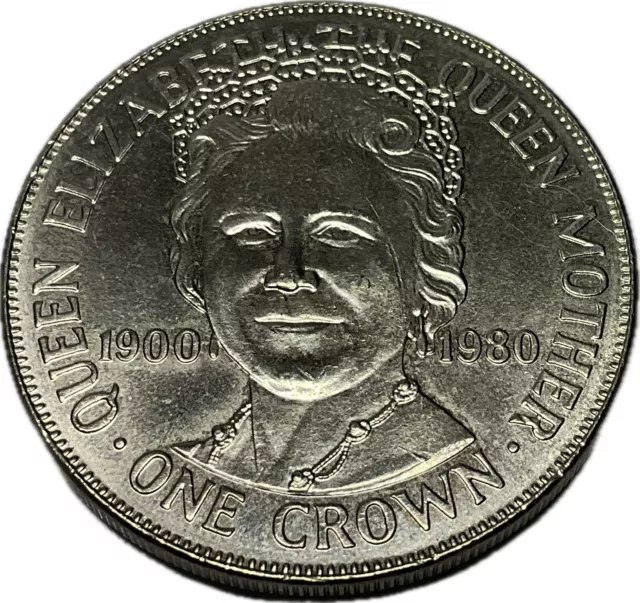 Isle Of Man - 1980 - 1 Crown- Elizabeth II Queen Mother