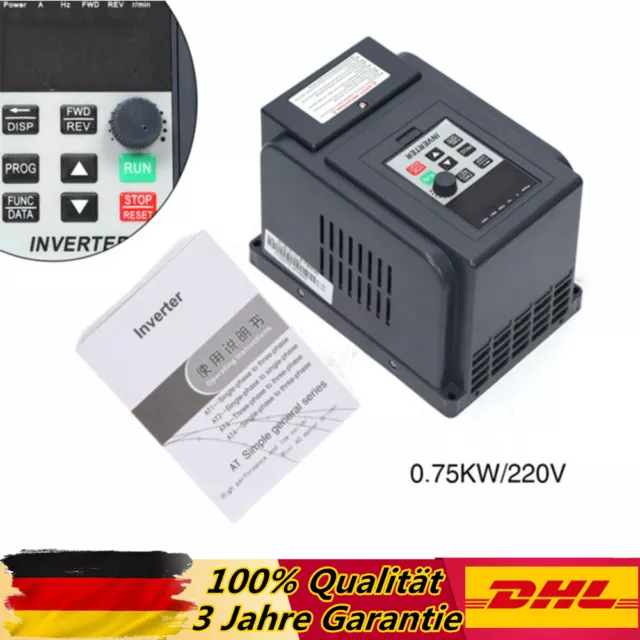 1 Phase Frequenzumrichter Universal VFD Drehzahlregler Inverter AT2 750W 220V De