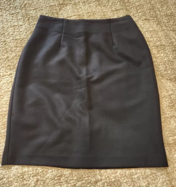 VINTAGE MAGGIE LAWRENCE Black Skirt Zippered Back Knee Length Size 6 ...
