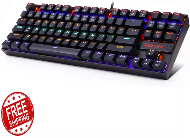 Redragon K552 Mechanical Gaming Keyboard RGB LED Rainbow Backlit Wired Keyboard