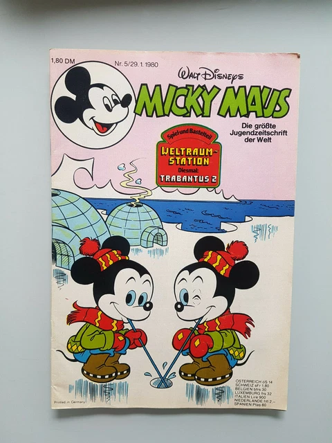 Micky Maus Heft 5 1980 mit Spiel- und Bastelteil & Schnipp