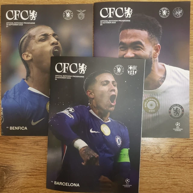 CHELSEA 2025/26 *CHAMPIONS LEAGUE*- Official Matchday Programmes £15.08 ...