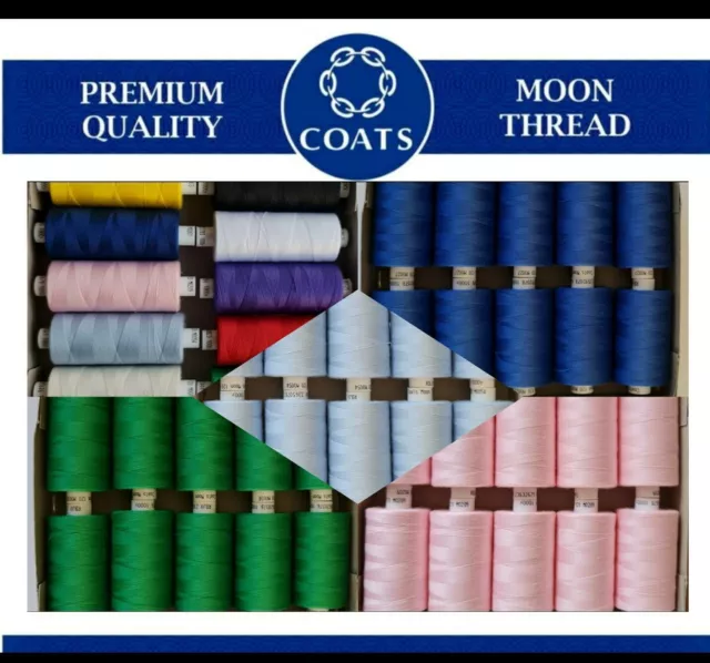 Coats Moon  Sewing Thread TKT120 Polyester Premier Overlocking  10 x 1000y Box