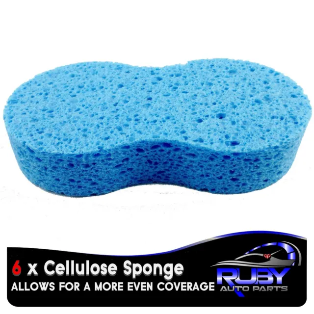 6 x CELLULOSE Car Polish Wax Applicator Foam Sponge Pad Professional Quality