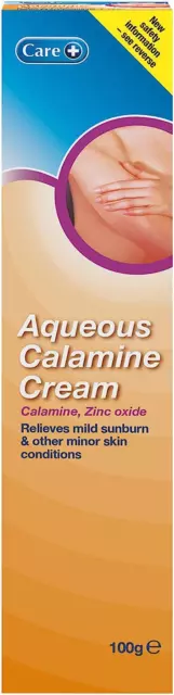 Care Aqueous Calamine Cream 100, Relieves Mild Sunburn and other Minor Skin