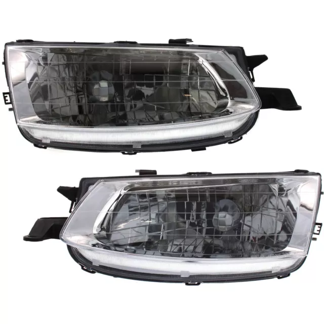 Headlights Driving Head lights Headlamps Set of 2  Driver & Passenger Side Pair