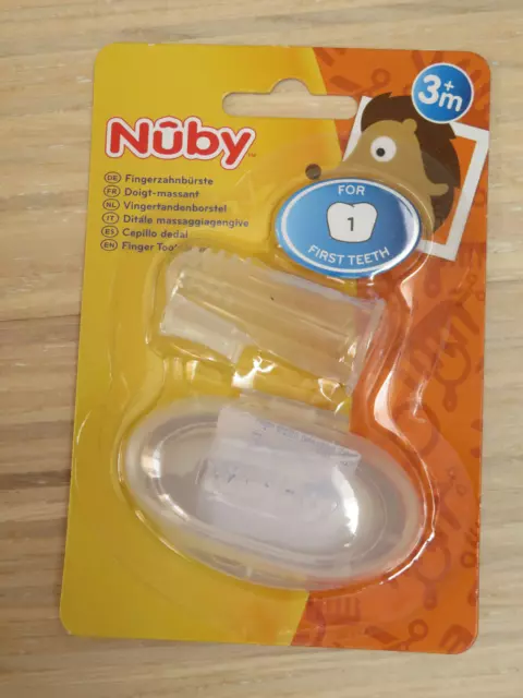 Nuby Fingerzahnbürste mit Box~ Zahnpflege ~ Mundpflege ~ Zähneputzen ~ NEU & OVP