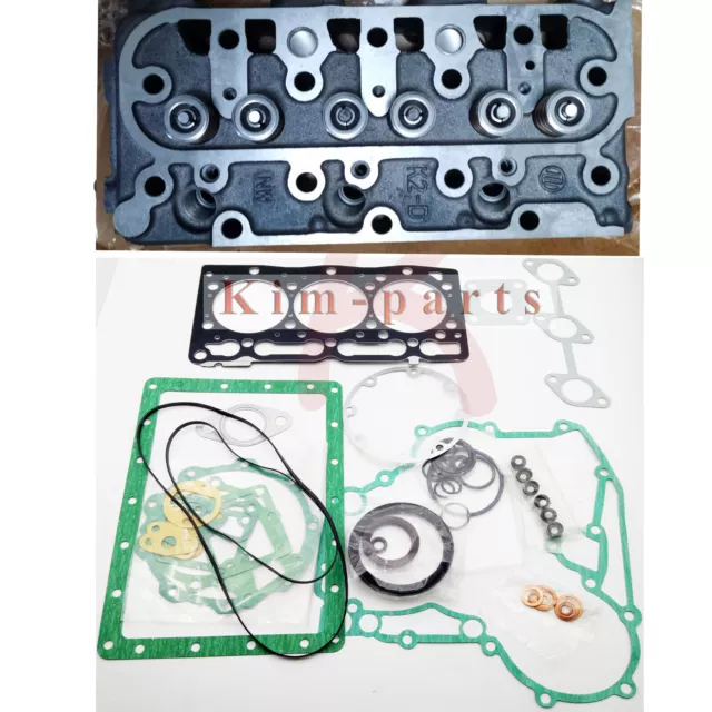 USA Complete Cylinder Head Assy Valves & Full Gasket Set for Kubota D1105 Engine