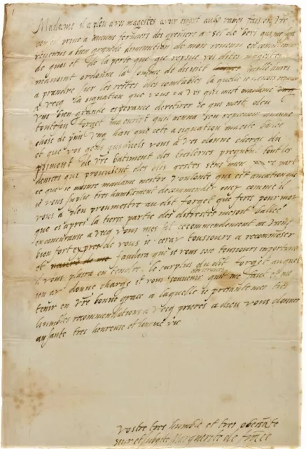 Lettre autographe de Marguerite de Savoie (1560)