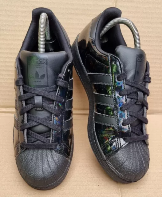 ADIDAS SUPERSTAR ORIGINALS Sneakers Custom Made Black Holographic