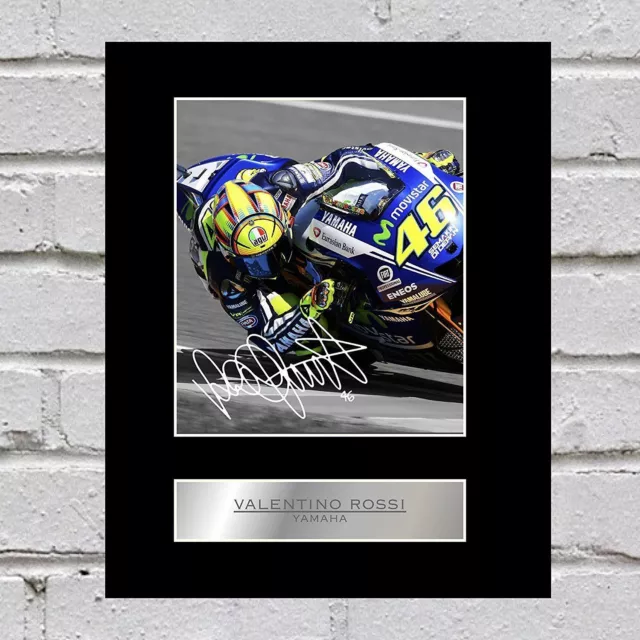 Valentino Rossi Signed Mounted Photo Display Yamaha Gift Picture Print