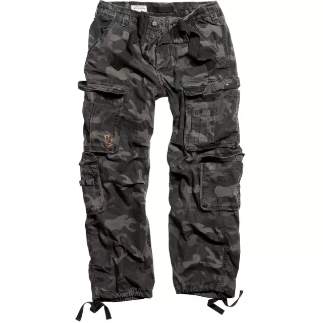 Surplus Airborne Mens Baggy Trousers Combat Army Work Pants Black Camo Pattern