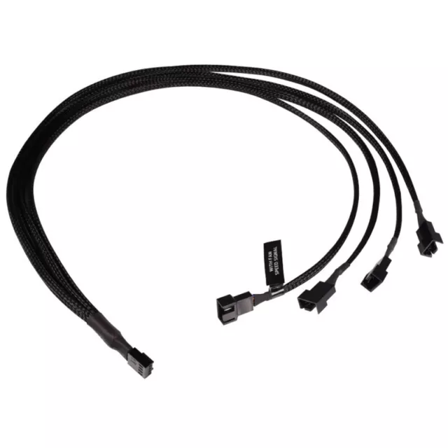 5x Alphacool Y-Splitter 4-Pin en 4x 4-Pin PWM 60cm - negro