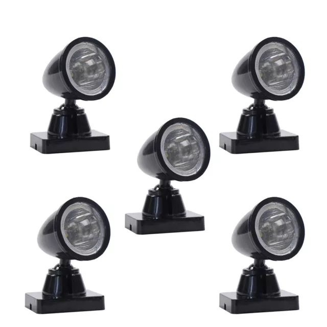 5PCS Échelle O 1:50 Modèle de Projecteur Lampe de Noël Modèle Ferroviaire LED 3V