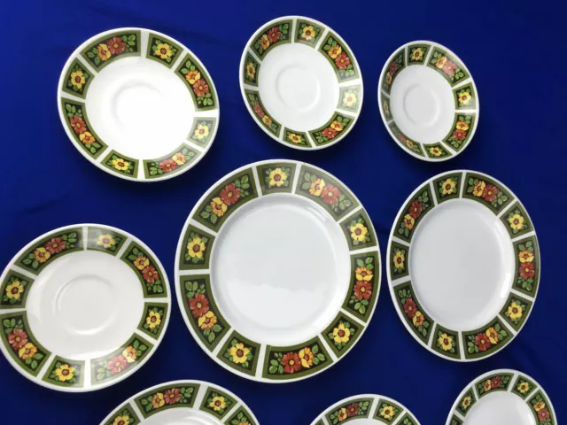 18 Piece Dinner Plate Saucer England Ironstone Floral Vintage Royal Tudor Ware 3