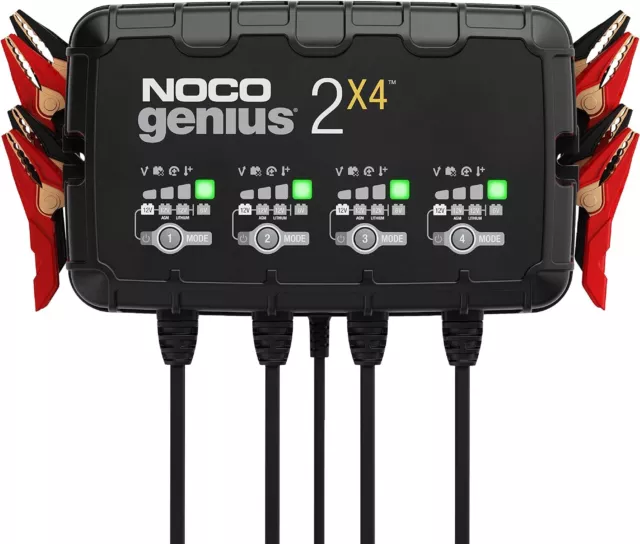 NOCO GENIUS2X4, 8A (2A/Bank) Autobatterie Ladegerät,6V und 12V Batterieladegerät