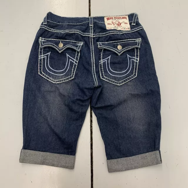 True Religion Bobby Super T Dark Denim Flare Leg Cuffed Jeans Mens Size 34x40
