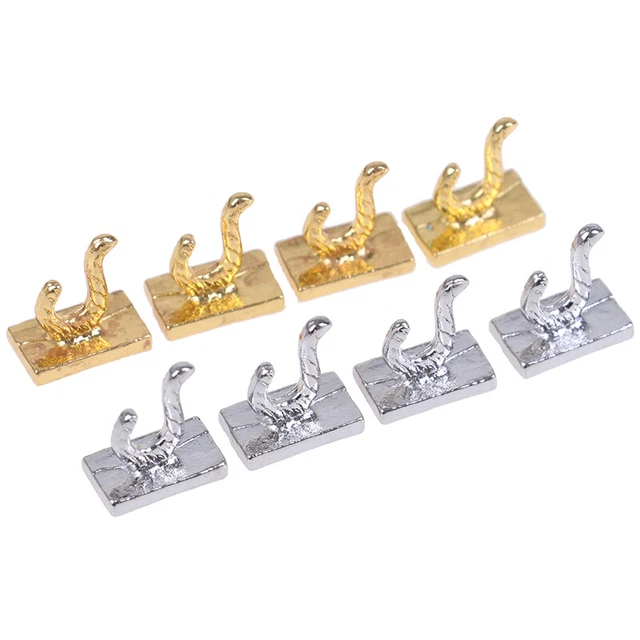 4X 1:12 Dollhouse miniature clothes coat hook dollhouse bathroom accessoriesS^$r