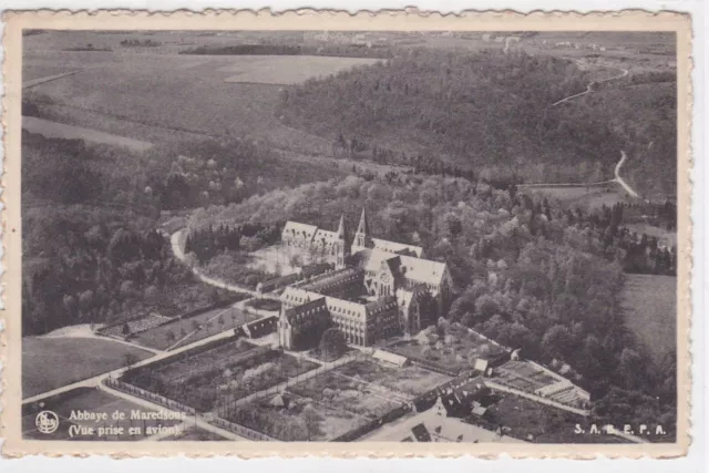 Carte Postale Ancienne Noir & Blanc Cpa Abbaye De Maredsous Vue Prise En Avion