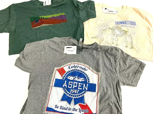 $90 Set of 3 Mens Size M T-Shirts NWT Cycle Bike, Mammoth Skeleton, CO Beer Logo $90 Set of 3 Mens Size M T-Shirts NWT Cycle Bike, Mammoth Skeleton, CO Beer Logo