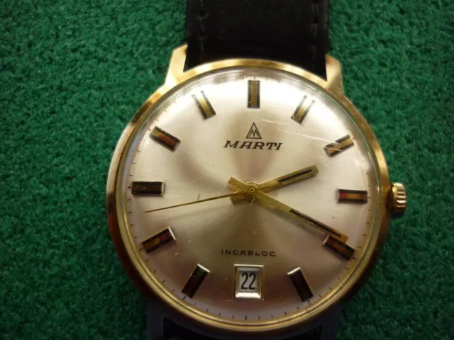 14ct Gold Manual Wind Gents Watch Marti  Fully Hallmarked