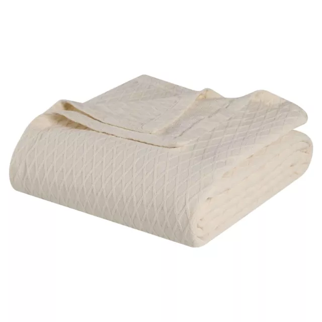 100% Cotton Diamond Blankets - All-Season Soft, Lightweight & Breathable Bedding