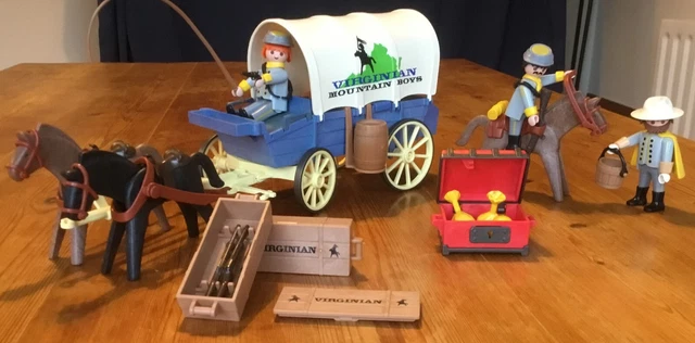 PLAYMOBIL 3785 - Chariot Sudiste Virginian Mountain Boys - Far West 1994