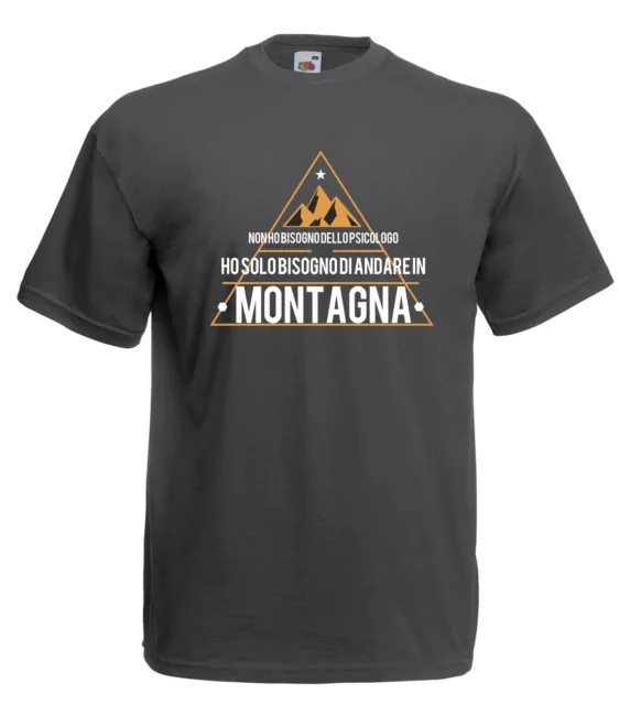 T-shirt Maglietta J1247 Ho Solo Bisogno di Andare in Montagna Sport Alpini