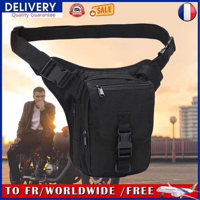 Belt Waist Pack Oxford Cloth EDC Pouch Thigh Bag for Camping Hiking (Black)