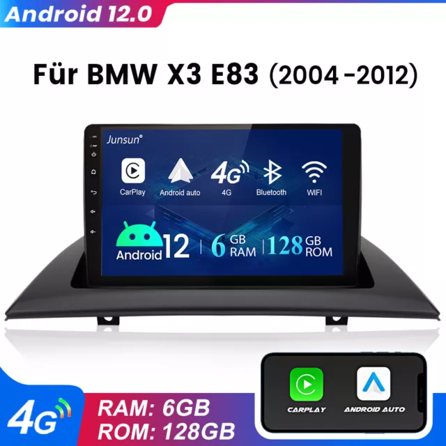 Carplay Android 12 Auto Für BMW X3 E83 2004-12 Autoradio NAVI GPS WIFI DSP 128GB