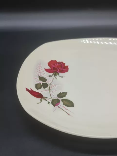 Vintage Johnson Of Australia Plate Floral Red Roses 3