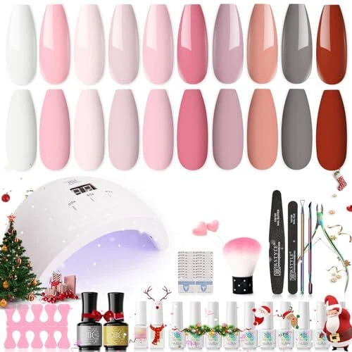 RSTYLE Kit Vernis Semi Permanent Gel 48W Lampe UV/LED 12PC Pour Ongle Set Peg...