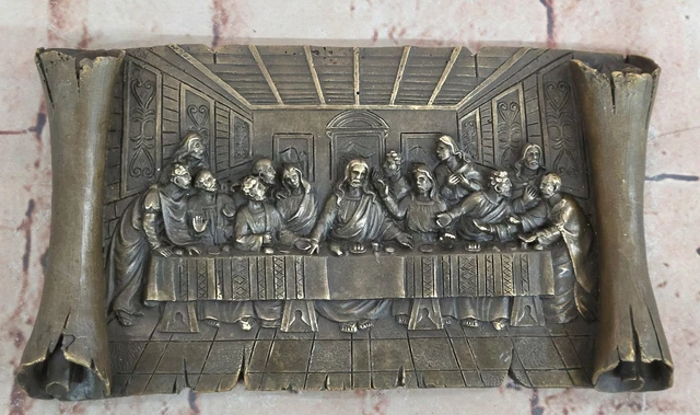 BRONZE METAL SCULPTURE JESUS AT THE LAST SUPPER by Leonardo Da Vinci 5 ...