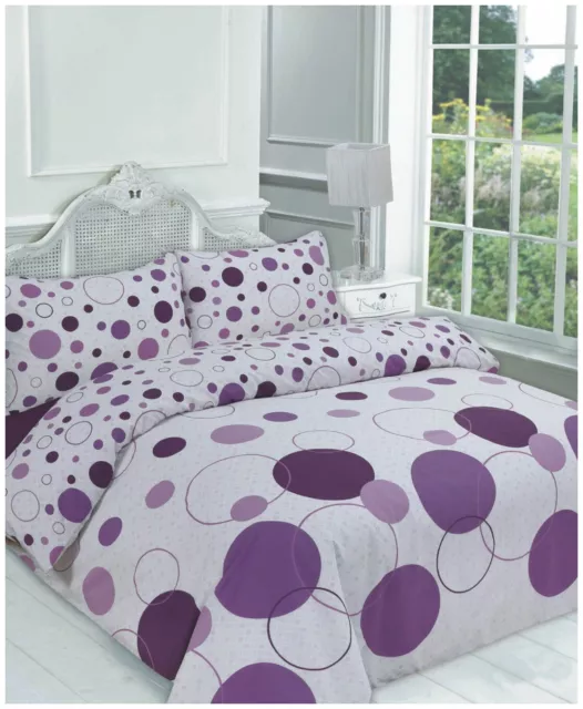 Set biancheria da letto 4 pezzi Noah viola Bubbles copripiumone & lenzuolo e federa Valance